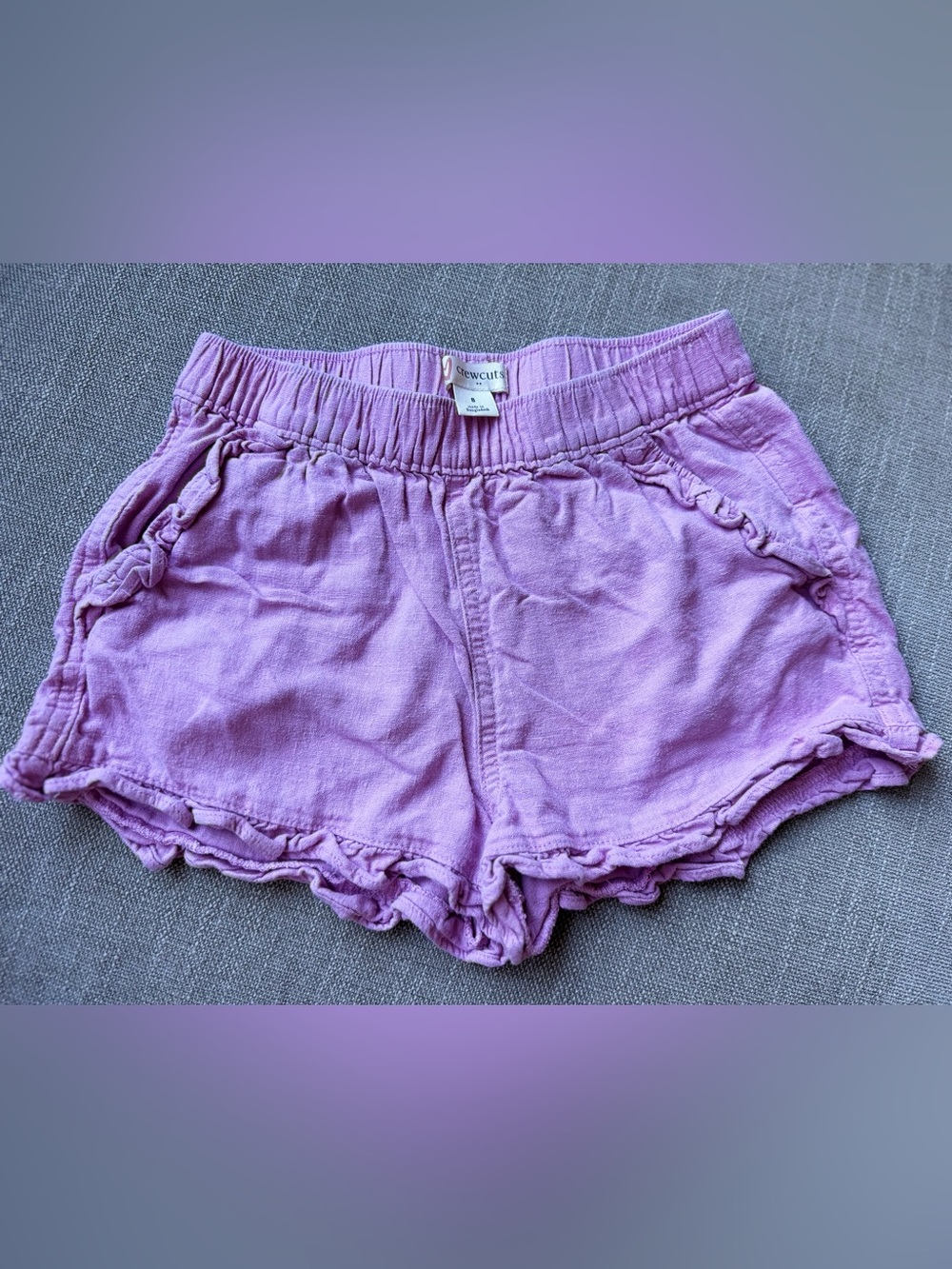 Crewcuts Lavender Ruffle Trim Girls' Shorts